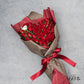 生花赤バラのハート型花束 花びらメッセージ プロポーズ用
